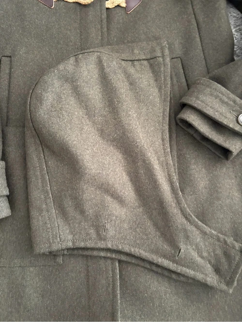 J. Crew Olive Toggle Wool-Blend Pea Coat - Picture 15 of 16